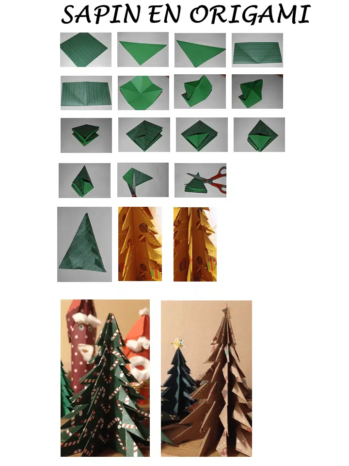 sapin noel origami TUTO complet