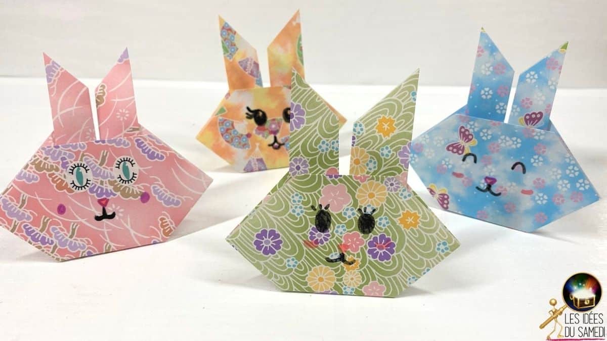 lapin en origami facile pour enfants