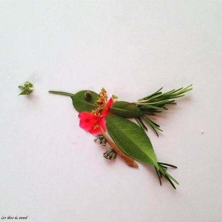 colibri fleur landart