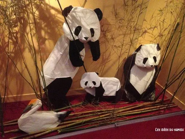 famille panda origami