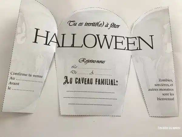 invitation halloween pierre tombale