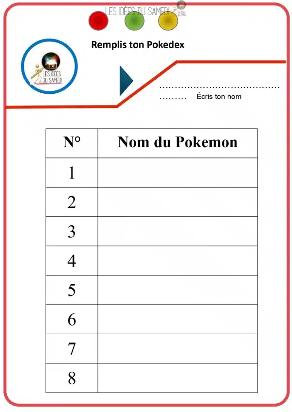 pokedex à imprimer