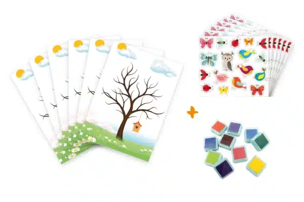 kit 10doigts empreinte arbre et stickers