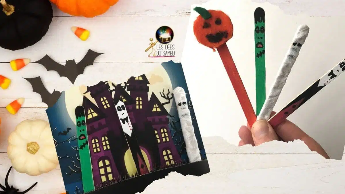 Marionnettes pour Halloween : bricolage facile en bâtons de glace