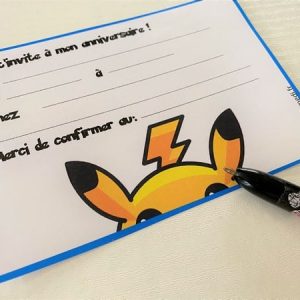 Invitation pikachu gratuite à imprimer