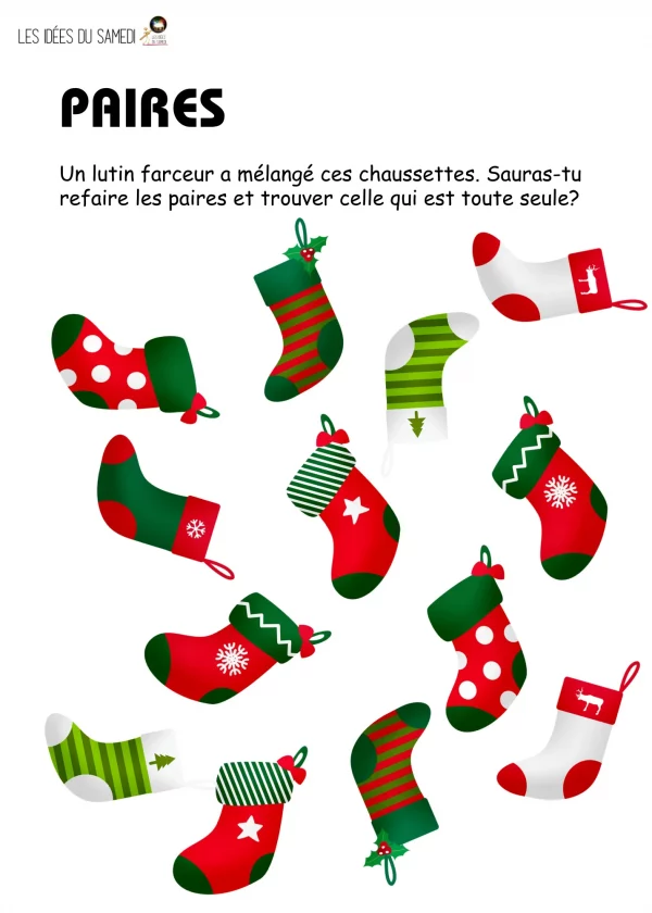 paires chaussettes noel