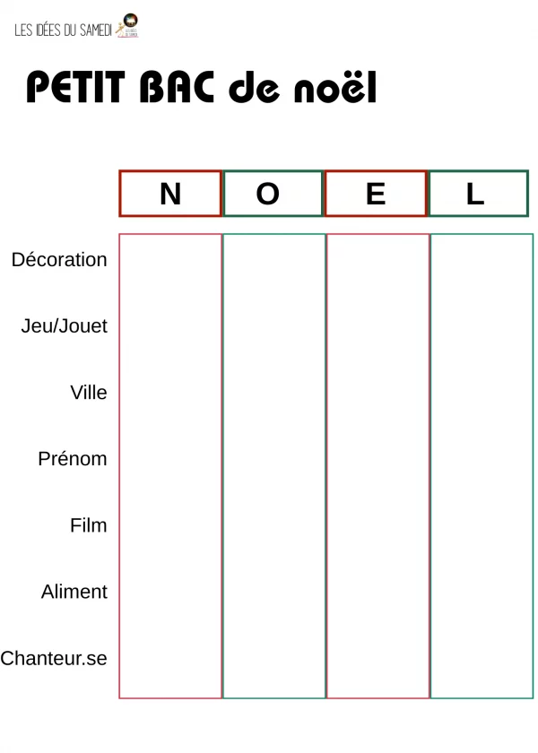 petit bac de noel