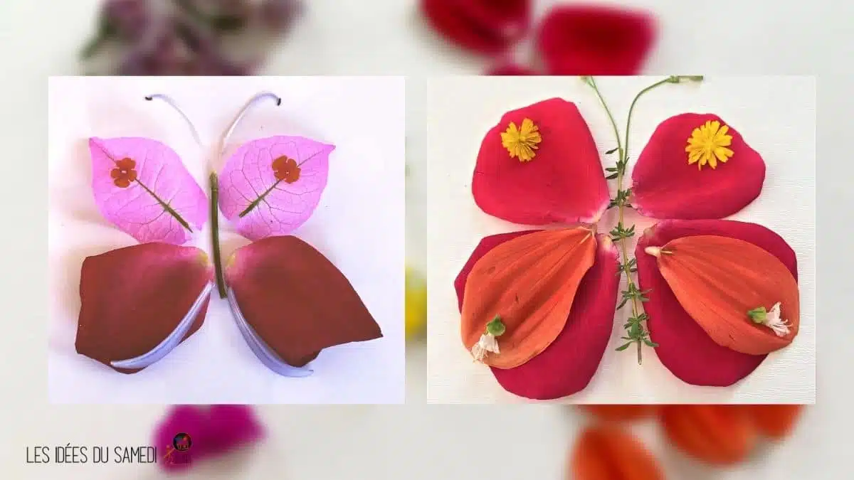 Papillons en fleurs : un landart facile à faire avec les enfants