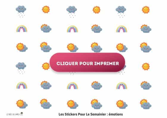 étiquettes émotions pour planning de la semaine montessori