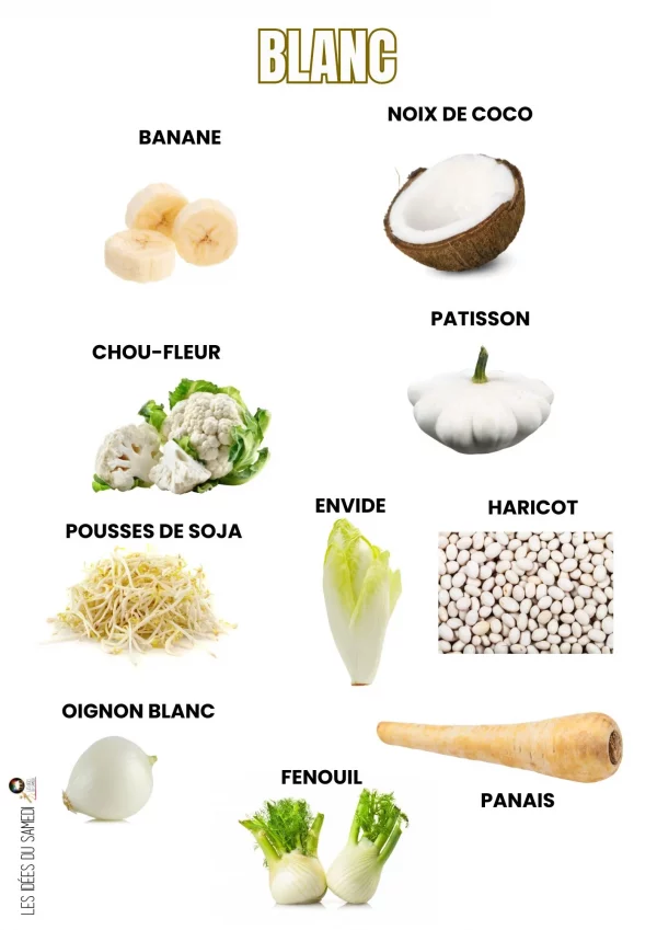 fruits et légumes pour le jour blanc de la semaine du gout