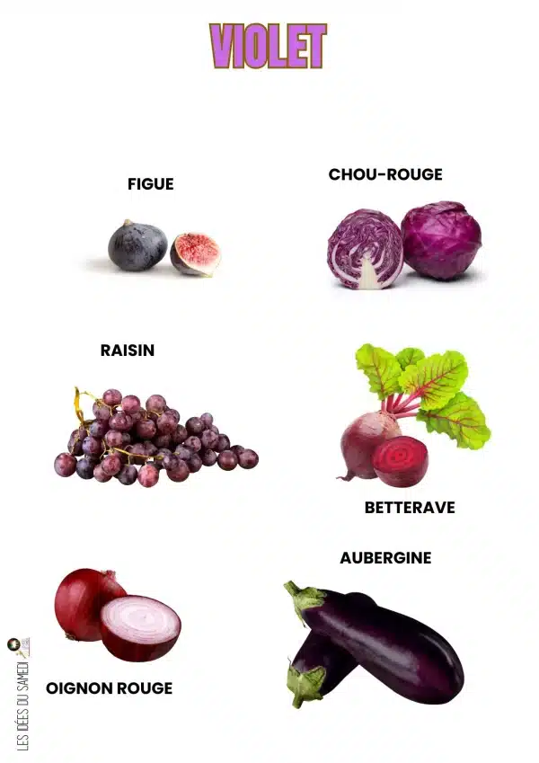 fruits et légumes pour le jour violet de la semaine du gout