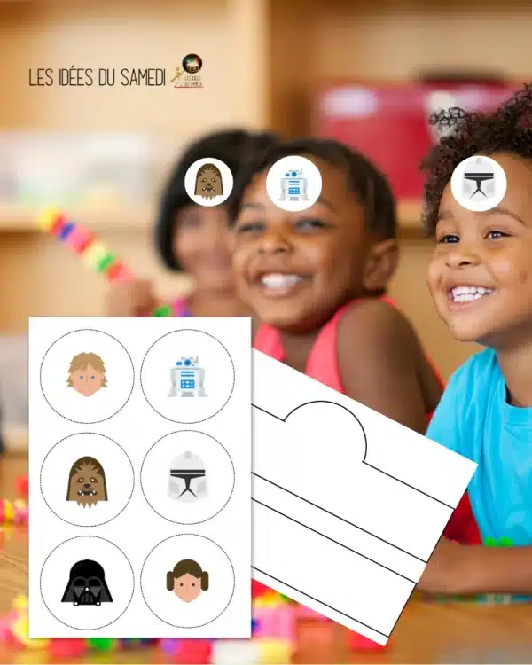 enfants qui jouent au jeu de devine tete star wars