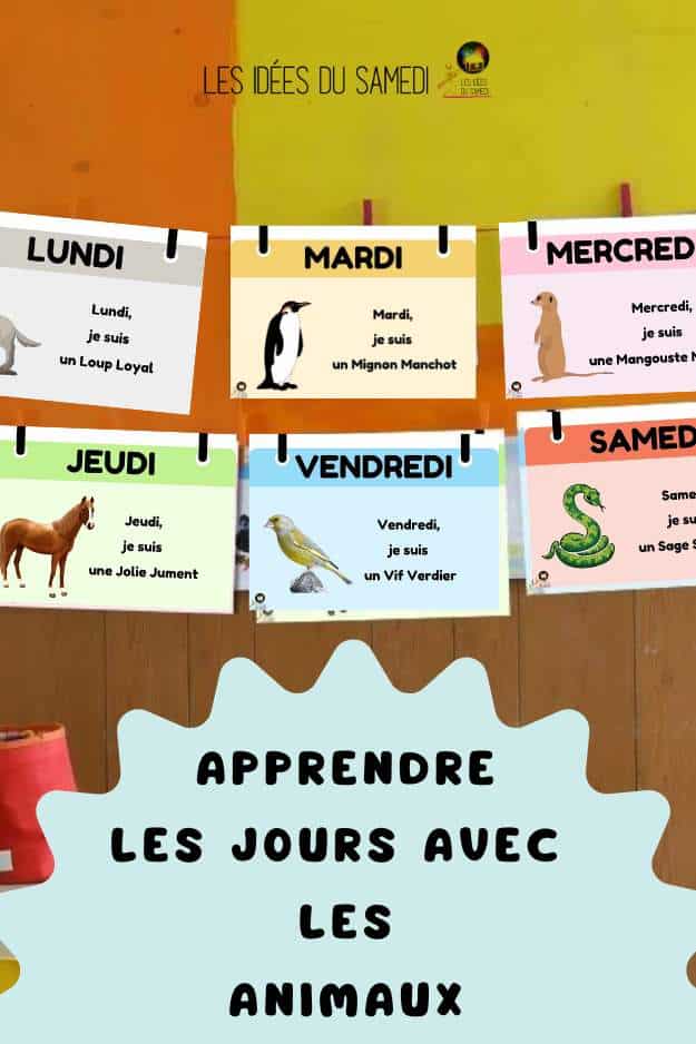 Affiches pour apprendre les jours de la semaine, à imprimer