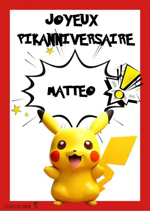 un anniversaire Pokemon  Carte d'anniversaire pokemon, Anniversaire pokemon,  Fête d'anniversaire pokemon