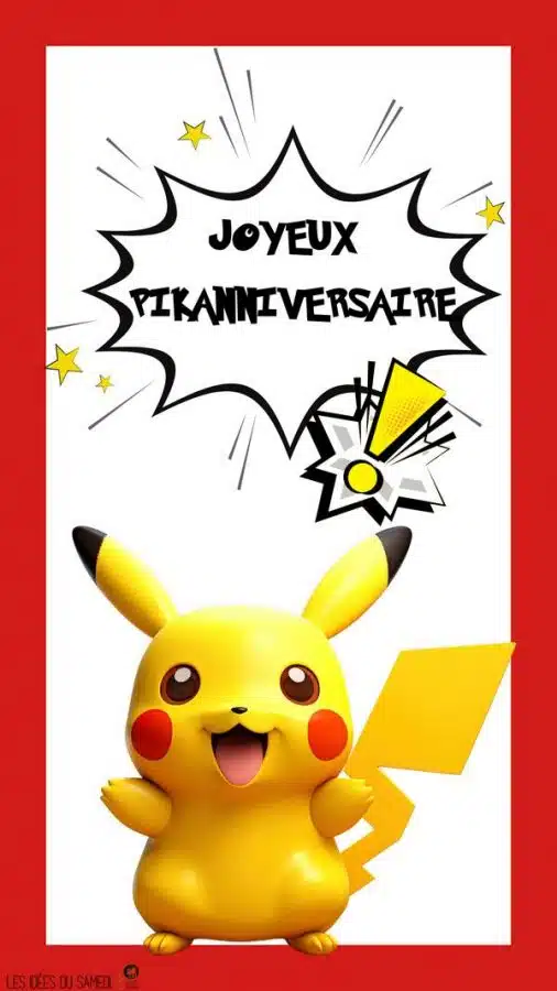 un anniversaire Pokemon  Carte d'anniversaire pokemon