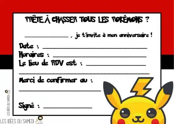 Invitation 8 ans Petit loup : Pokemon - ♥ Aussi délicat qu'un
