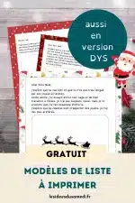 exemples de lettres et liste au Père Noël en format PDF.