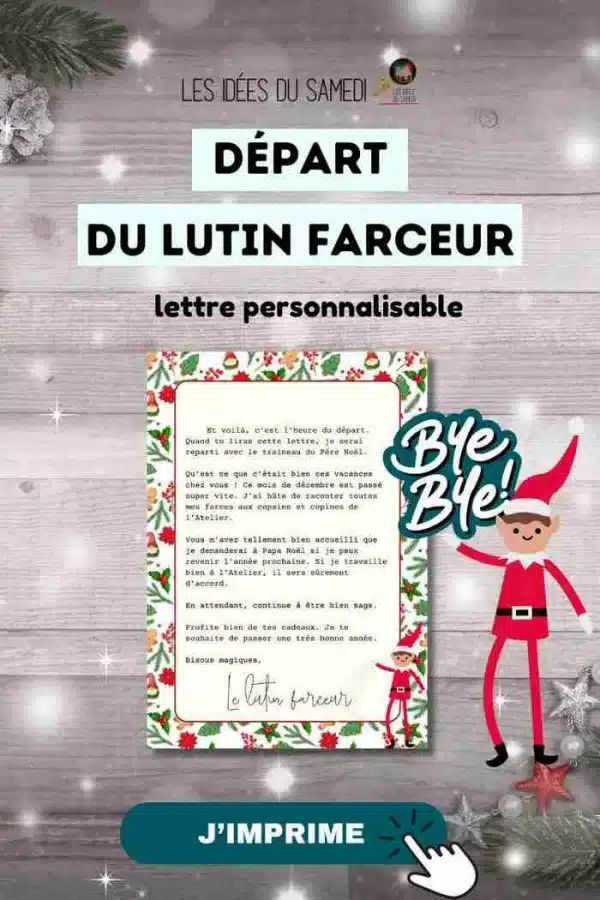 lutin qui retourne au pole nord, envoie une lettre aux enfants.