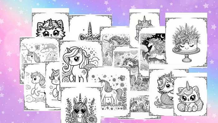 Coloriages gratuits de licornes pour enfants et ados en PDF