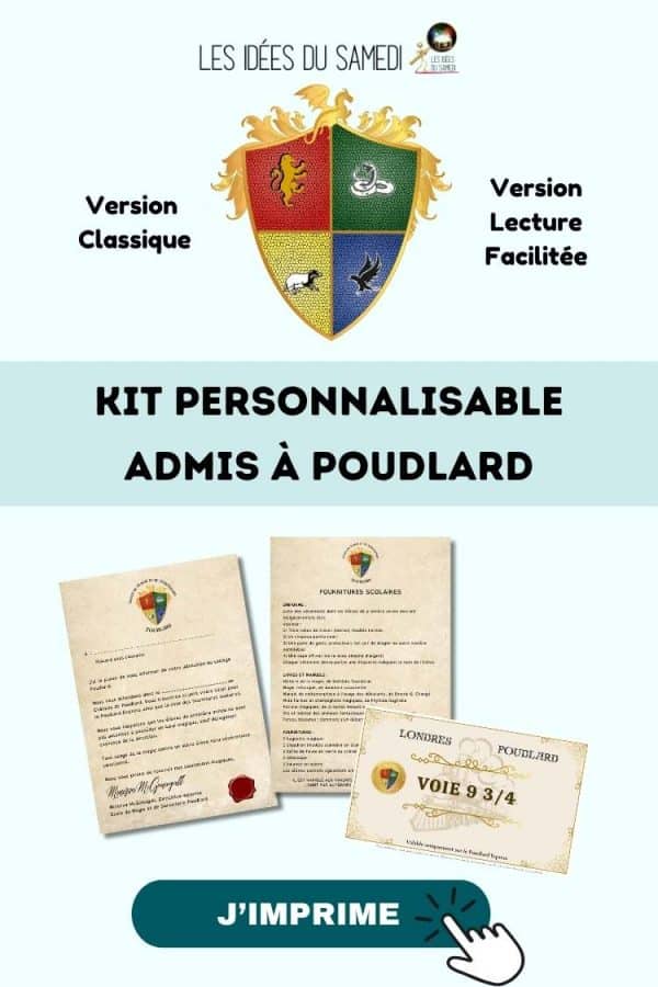 vue du kit lettre admission poudlard