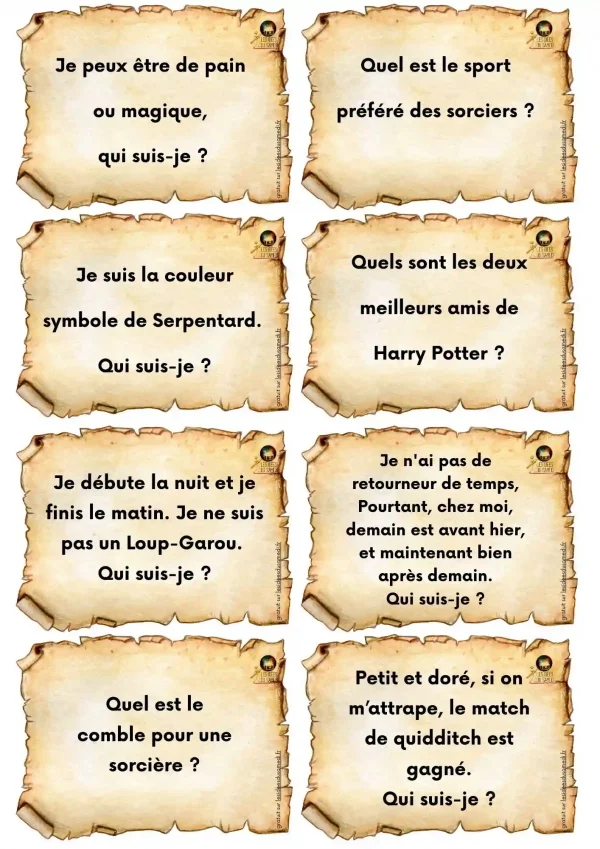 énigmes faciles sur harry potter