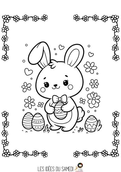 dessin de petit lapin mignon à colorier