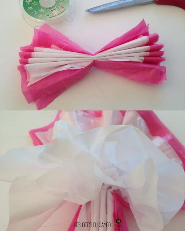 pour faire une fleur en papier crepon ou sac plastique