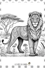 coloriage lion pour adulte