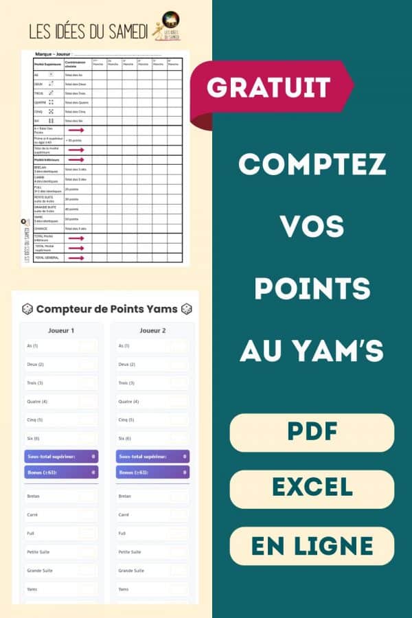 compter points yams feuille score