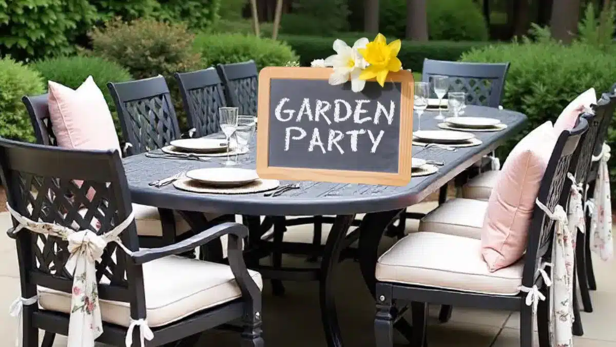 décoration garden party maison avec mobilier de jardin en métal
