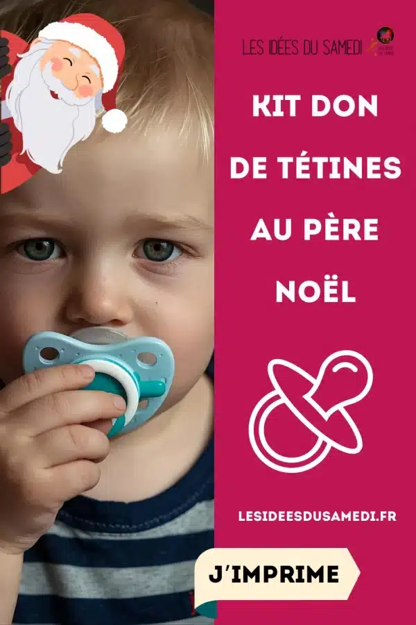 petit garçon avec une tetine pour le pere noel