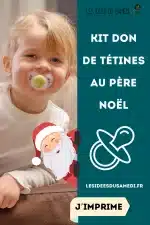 petite fille avec une tétine pour le pere noel