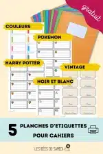 modèles de planches pour cahier école