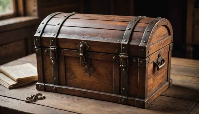 coffre tresor bois veritable