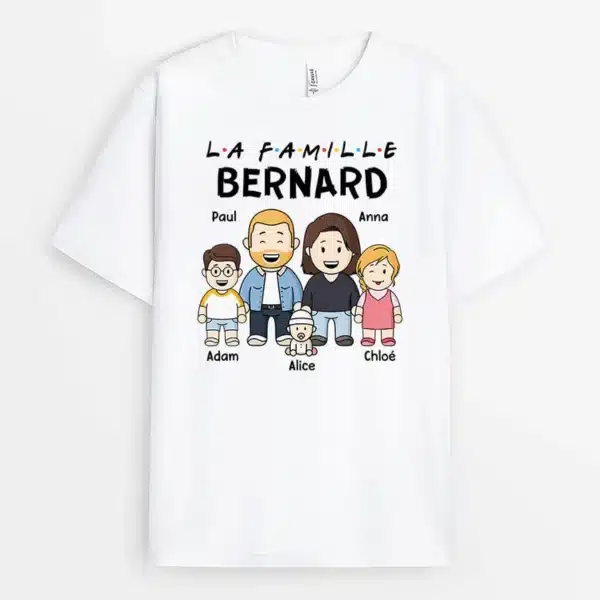 T-shirt personnalisé avec les noms de la famille