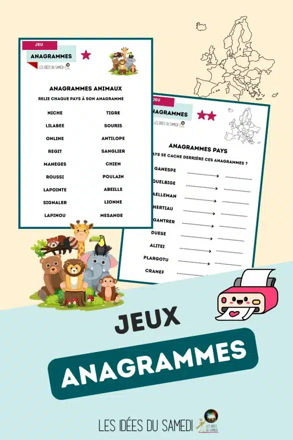 jeux d'anagrammes pour enfant à imprimer en pdf