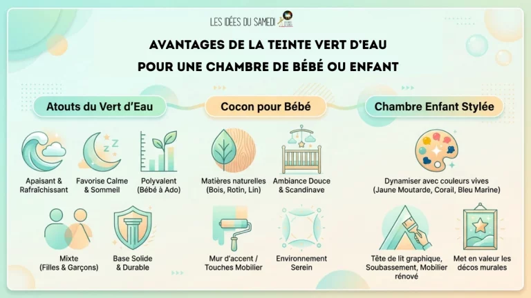 Peinture vert d’eau : la bonne idée pour la chambre de bébé