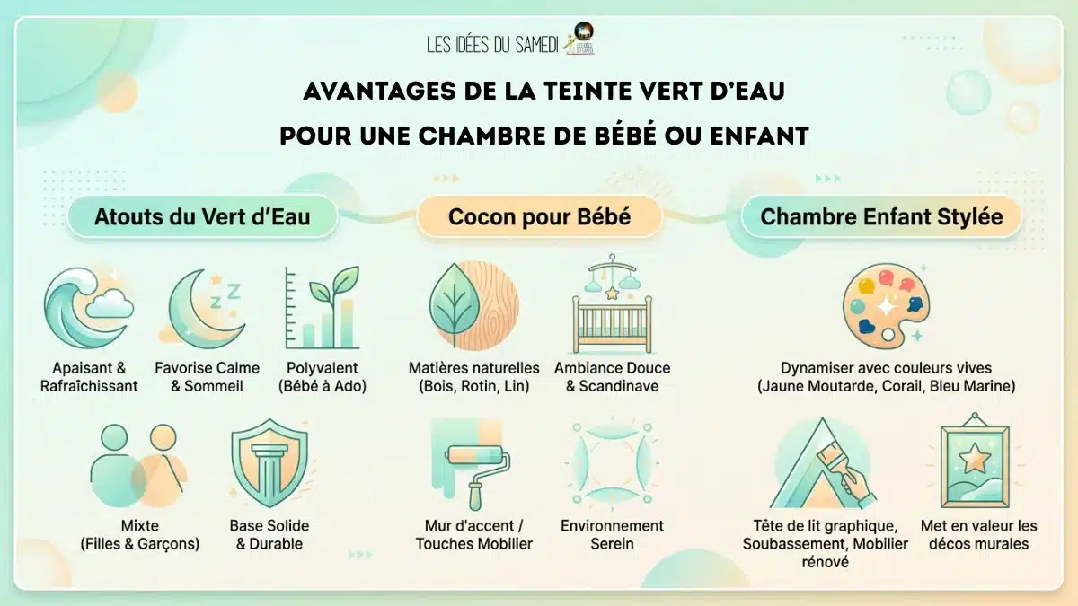 Peinture vert d’eau : la bonne idée pour la chambre de bébé