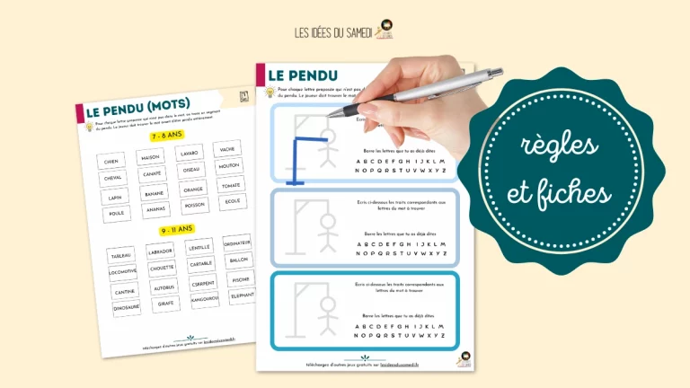 Le jeu du pendu à imprimer : mon activité préférée pour occuper les enfants