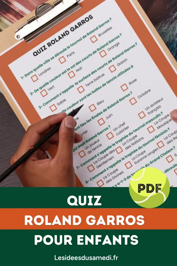 quiz imprimé facile sur Roland Garros