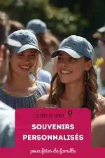 fete de famille avec casquettes personnalisées
