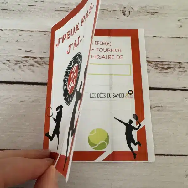 invitation mixte anniversaire tennis