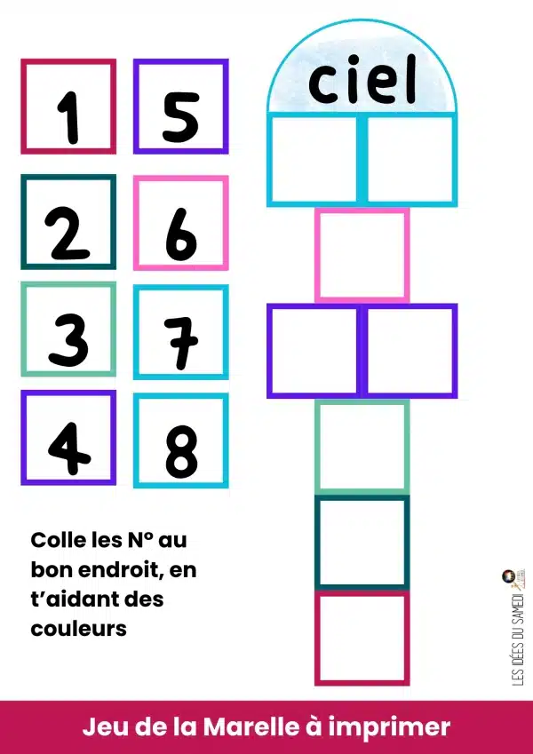 jeu de marelle à imprimer gratuit