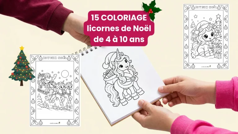 coloriages de noel licorne